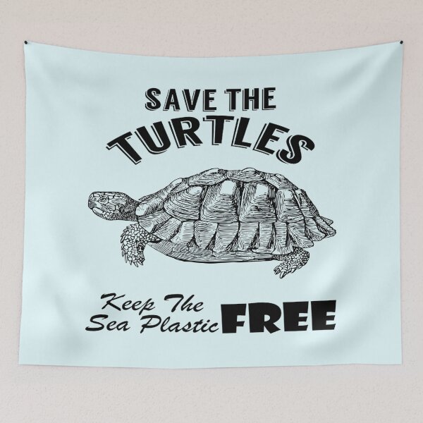 Item preview, Save the turtles keep the sea plastic free shirts, Save the turtles keep the sea plastic free masks, Save the turtles keep the sea plastic free stickers  designed and sold by Poussyarts.