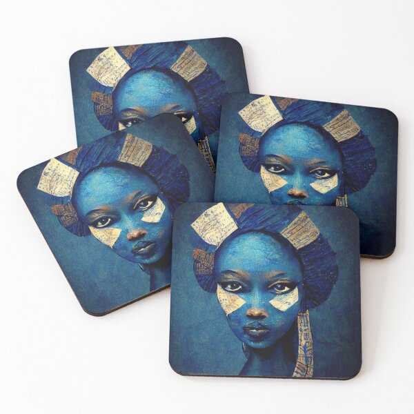 Item preview, Blue Skin African Woman designed and sold by DeepSymbolism.