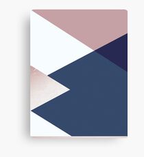 Geometrics - blush indigo rose gold Canvas Print