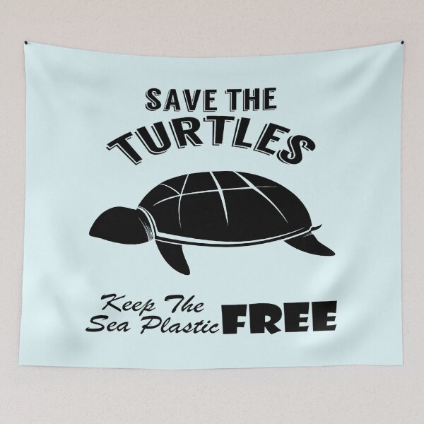 Item preview,  Save the turtles keep the sea plastic free shirts, Save the turtles keep the sea plastic free masks, Save the turtles keep the sea plastic free stickers  designed and sold by Poussyarts.