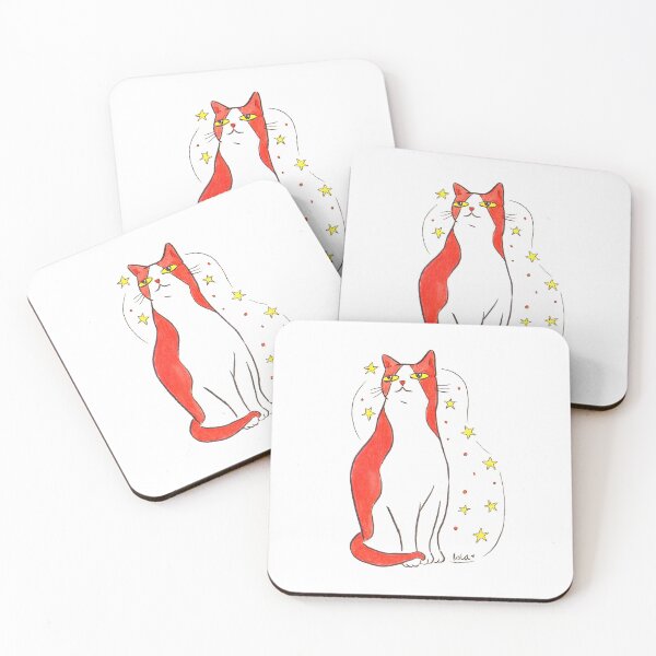 Item preview, Orange Cat with Stars designed and sold by La Gata Lola.