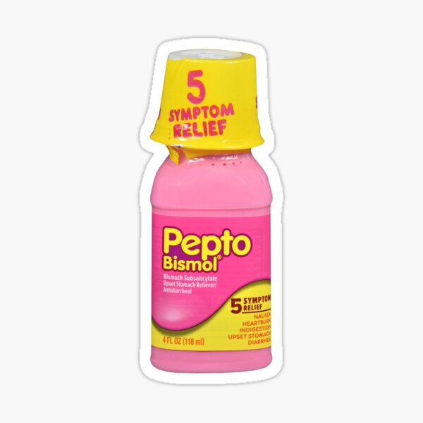 "Pepto Bislmol" Sticker for Sale by Cesium5 Redbubble
