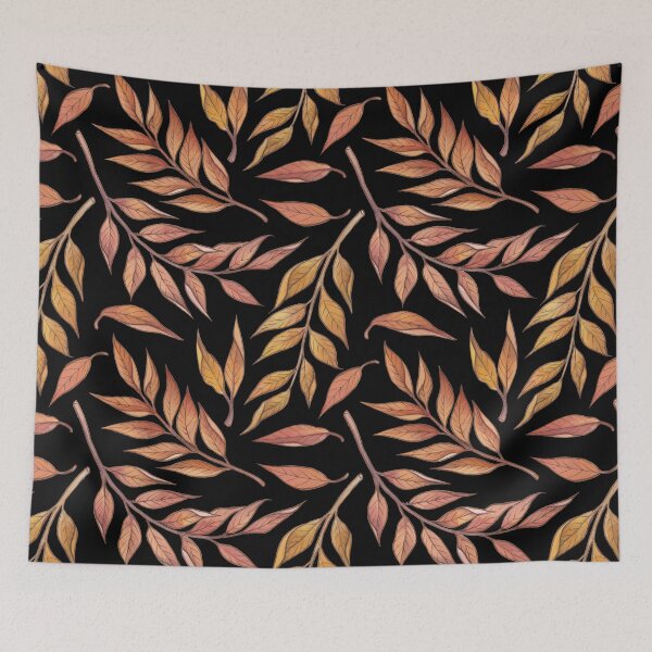 Item preview, Retro Gray Leaves Pillow,bath mats,shower curtain,throw blankets and tapestries designed and sold by Fairies Flower  Garden.