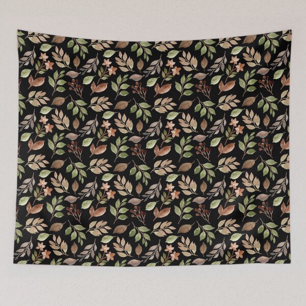 Item preview, Retro Gray Leaves Pillow,bath mats,shower curtain,throw blankets and tapestries designed and sold by Fairies Flower  Garden.