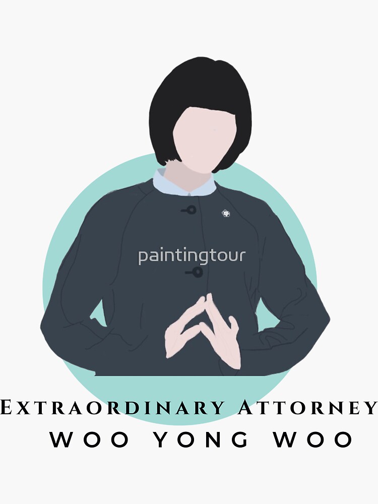 "Extraordinary Attorney Woo Yong Woo " Sticker for Sale by paintingtour