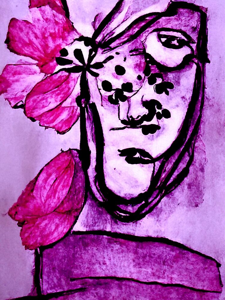"Flower Face" Sticker for Sale by spacebar0 Redbubble