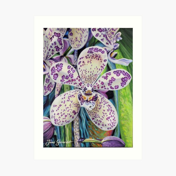 Violet Dotted Orchid Art Print