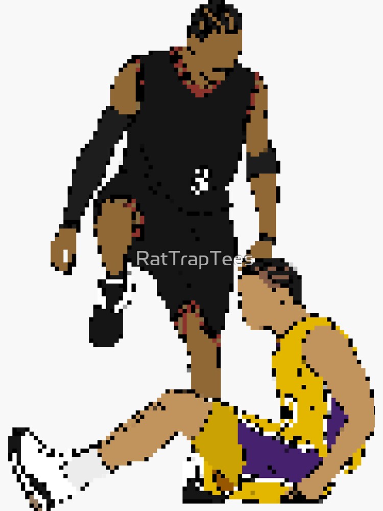 "Allen Iverson Steps Over Tyronn Lue (Pixel Art)" Sticker for Sale by