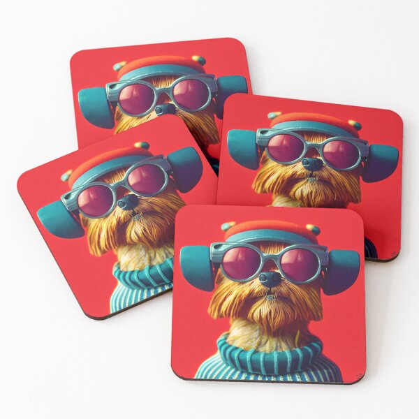 Item preview, Yorkie wearing hat and cool glasses designed and sold by Studiowatermars.