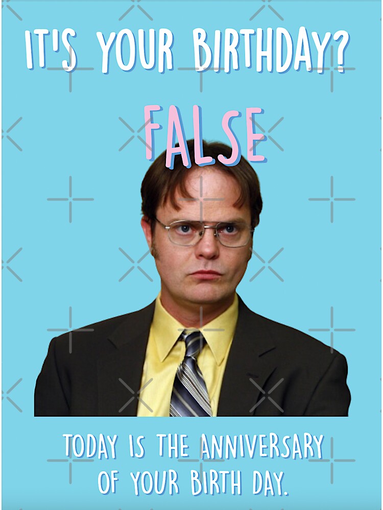 Dwight Schrute Birthday Card The Office Sticker For Sale By Alma Redbubble