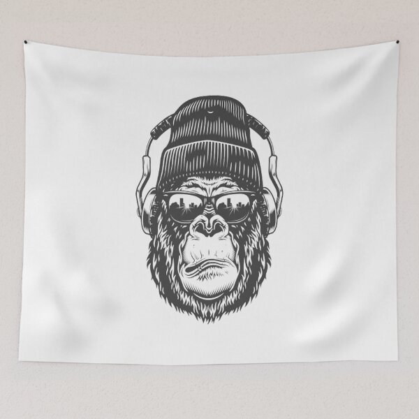 Item preview, Monkey - Banksy DJ Monkey Thinker with headphones designed and sold by NEL-BOX.