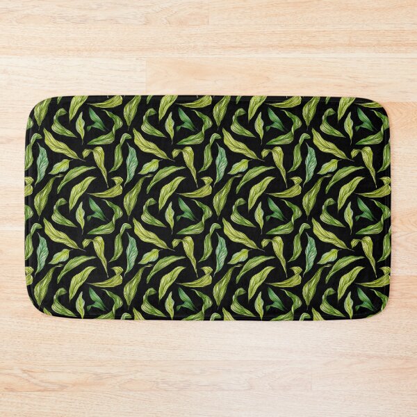 Item preview, Green Leaves Seamless Pattern Best for Pillow,bath mats,shower curtain,throw blankets and tapestries designed and sold by Fairies Flower  Garden.