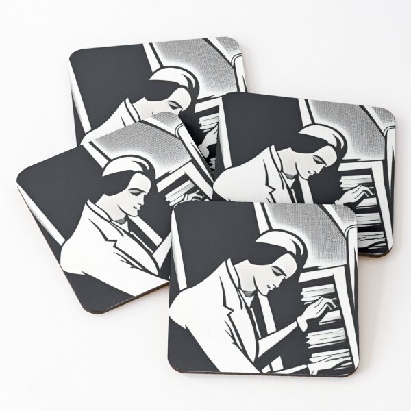 Item preview, Retro Black and White Piano Player designed and sold by ~.