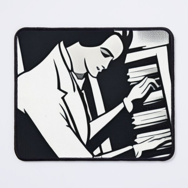 Item preview, Retro Black and White Piano Player designed and sold by ~.