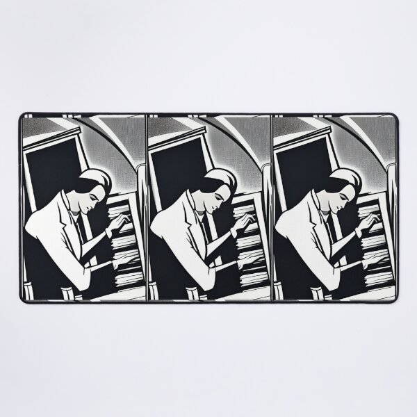Item preview, Retro Black and White Piano Player designed and sold by ~.