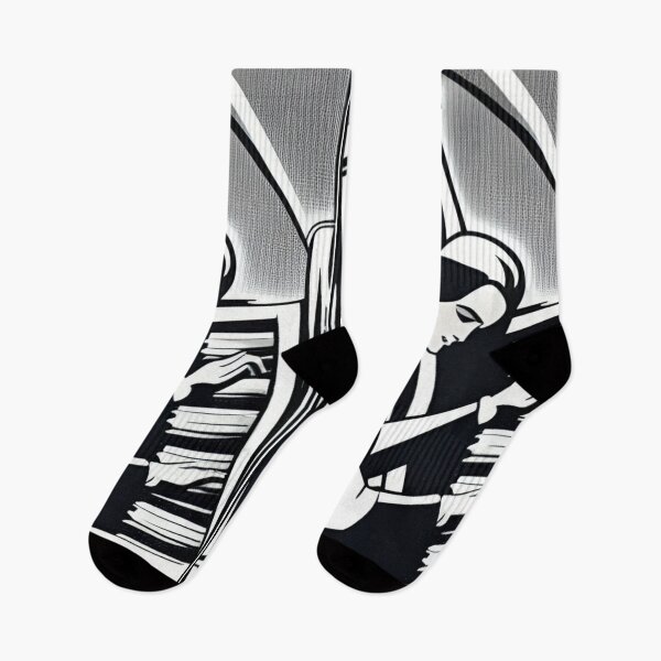 Item preview, Retro Black and White Piano Player designed and sold by ~.