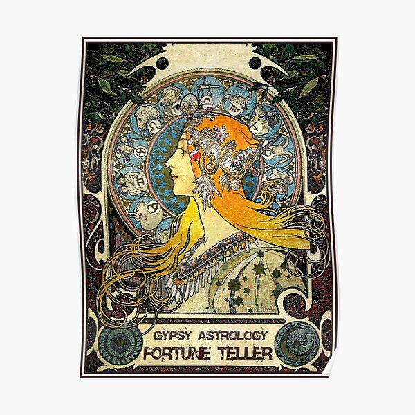 GYPSY ASTROLOGY;Vintage Fortune Teller Print Poster