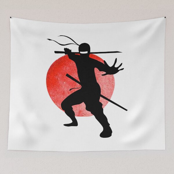 Item preview, Ninja Holding Sword Pose Minimalist Japanese Martial Art designed and sold by LoveSeasonz.