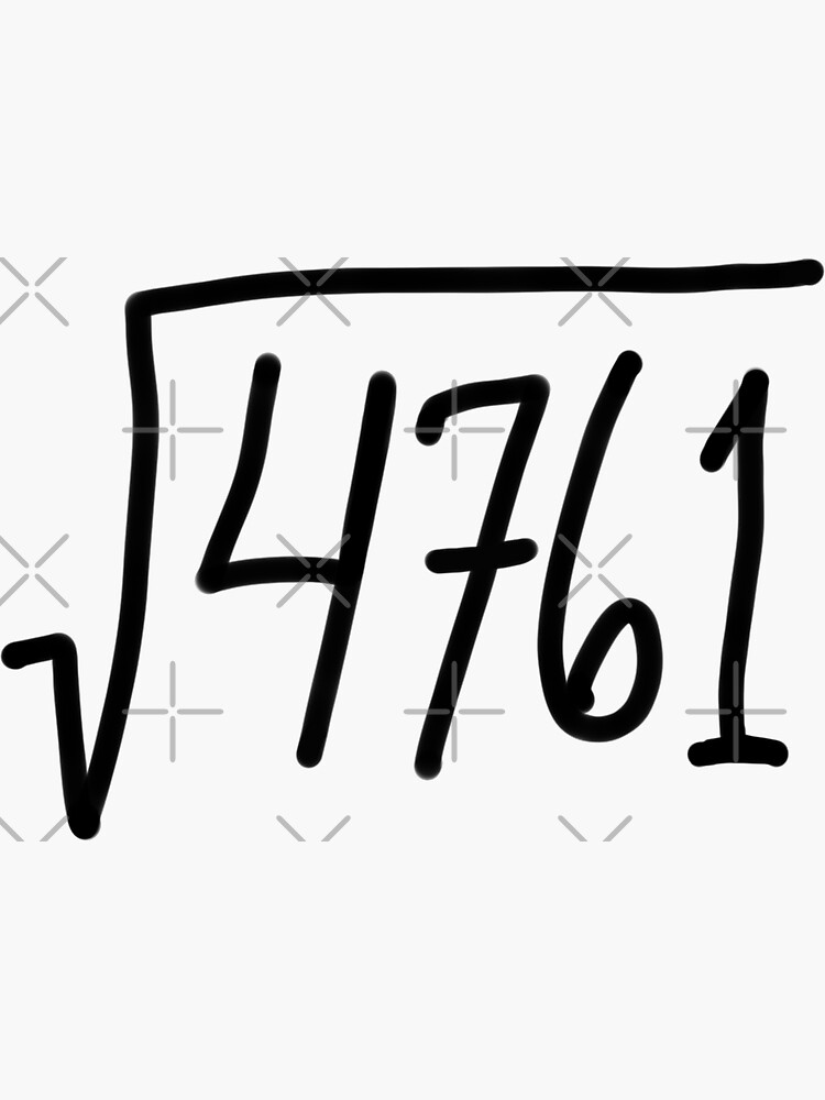 square-root-of-4761-sticker-for-sale-by-wiltwilde-redbubble