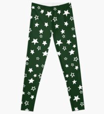 Dunkelgrüner Sternenhimmel Leggings