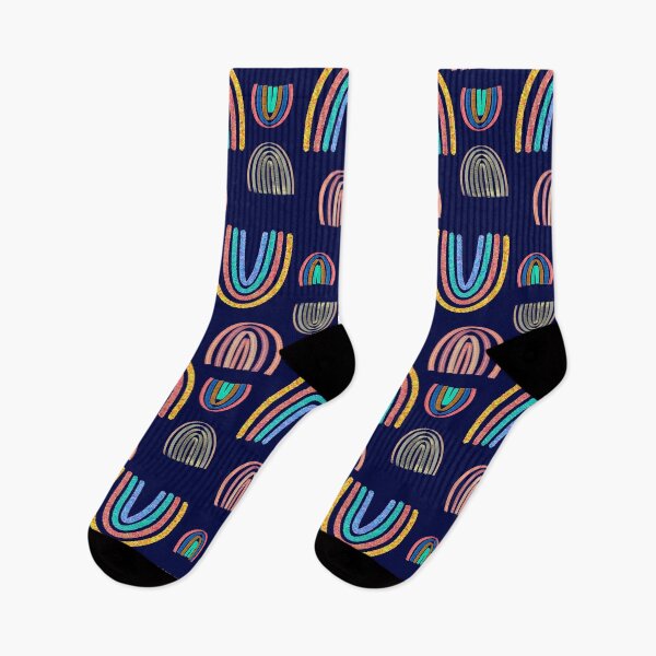 Item preview, Rainbows on a navy blue background designed and sold by sandpaperdaisy.