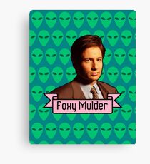 Foxy Mulder ft. Aliens Canvas Print