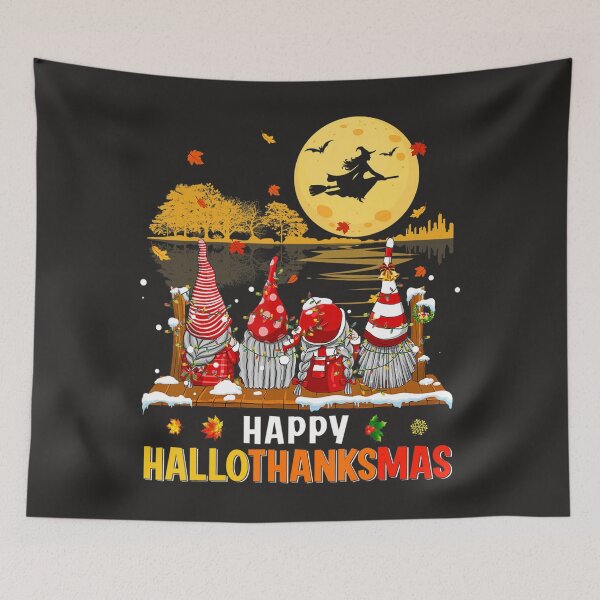 Item preview, Halloween Gnomes Happy HalloThanksMas Thanksgiving Christmas  designed and sold by wiltzmabertchs.