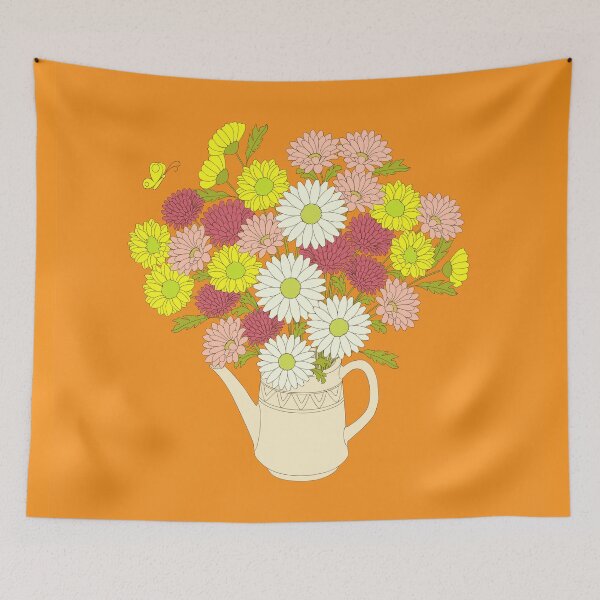 Item preview, summer bouquet in the teapot on the orange designed and sold by AlinNova.