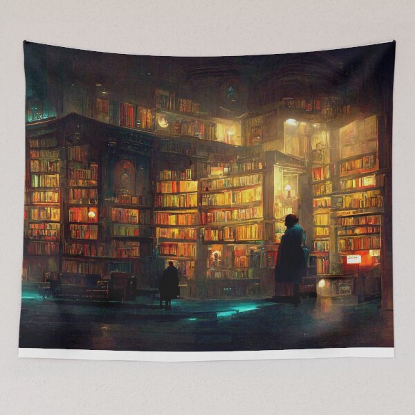 Item preview, Midnight Library Design | Reading Books designed and sold by DadoDesigns.