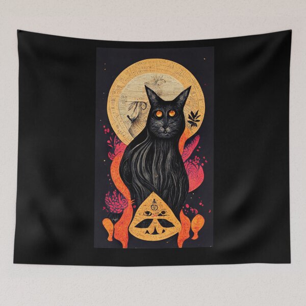 Item preview, Halloween Cat Retro Occult Look designed and sold by culturestash.
