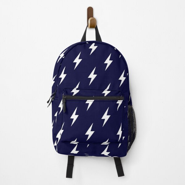 Item preview, Lightning Bolts White On Navy Blue designed and sold by rewstudio.