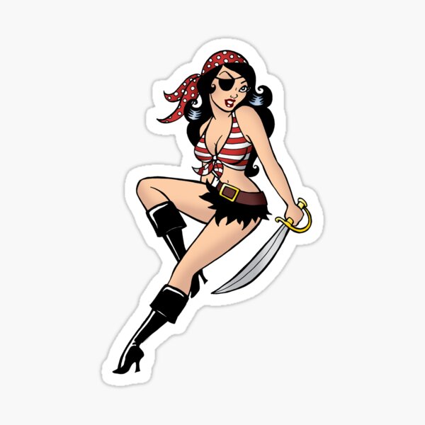 Pirate Girl Cartoon Porn - Pirate Girl Stickers for Sale | Redbubble