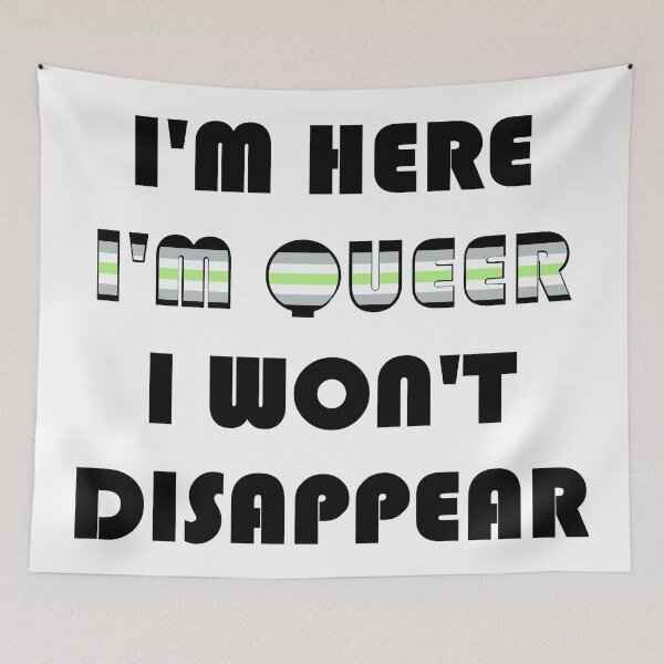Item preview, Here and Queer - Agender designed and sold by MakeMeASidekick.