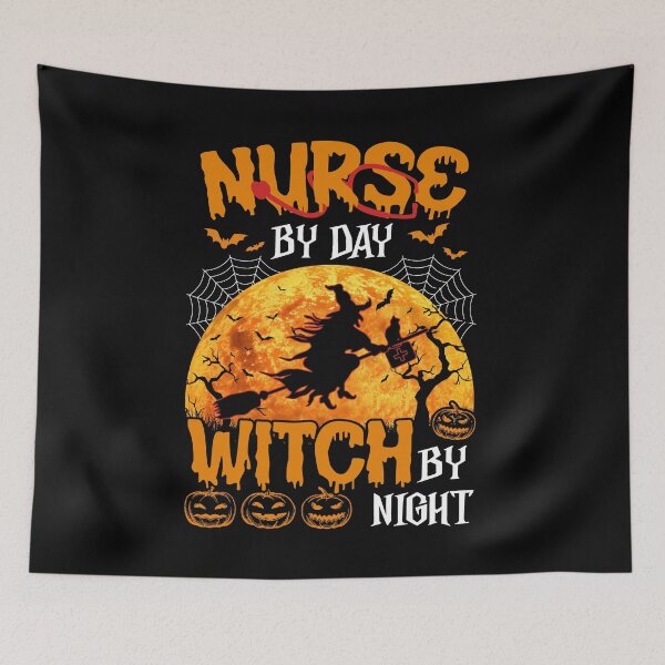 Item preview, Nurse By Day Witch By Night halloween scary pumpkin funny cute vintage designed and sold by elizabethdawnn.