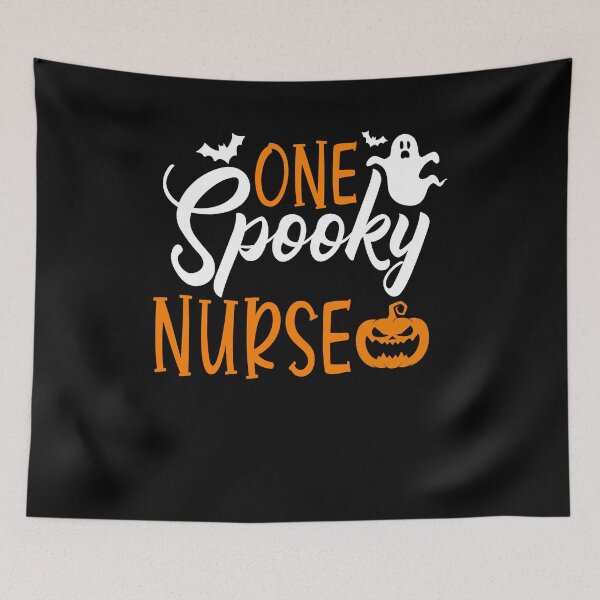 Item preview, One Spooky Nurse halloween scary pumpkin funny cute vintage designed and sold by elizabethdawnn.