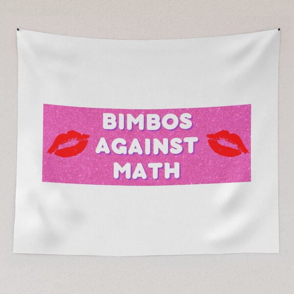 Item preview, Bimbos Against Math Pink Bumper Sticker designed and sold by hyperfocusrach.