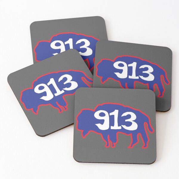 Item preview, Hand Drawn Kansas Buffalo 913 Crimson Red Blue designed and sold by itsrturn.