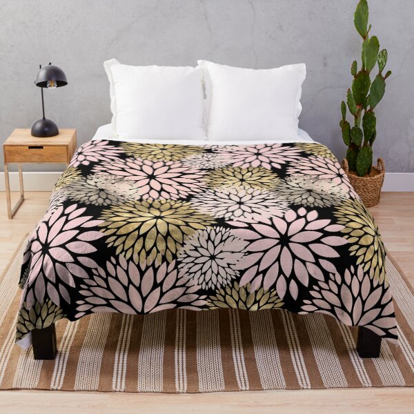 Item preview, Glam Gold Dahlia Floral Pattern designed and sold by Strawflower Oasis.