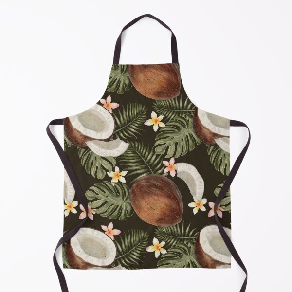 Item preview, Coconuts About You Tropical Vintage Pattern (Warm Black) designed and sold by ‧͙⁺˚*・༓☾ Moon Saikia ☽༓・*˚⁺‧͙.