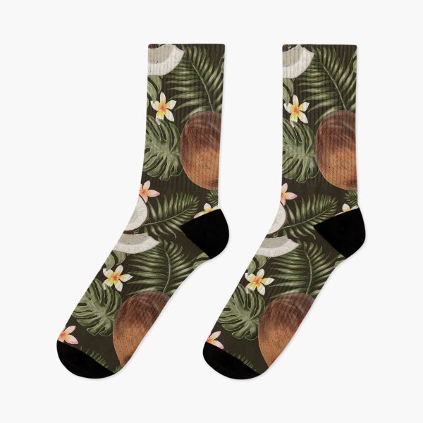 Item preview, Coconuts About You Tropical Vintage Pattern (Warm Black) designed and sold by ‧͙⁺˚*･༓☾ Moon Saikia ☽༓･*˚⁺‧͙.