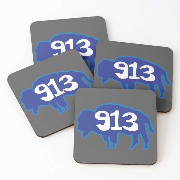 Item preview, Hand Drawn Kansas Buffalo 913 Royal Blue designed and sold by itsrturn.