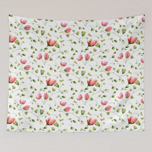 Item preview, Red Tulips Pattern best for Pillow,bath mats,shower curtain,throw blankets and tapestries designed and sold by Fairies Flower  Garden.