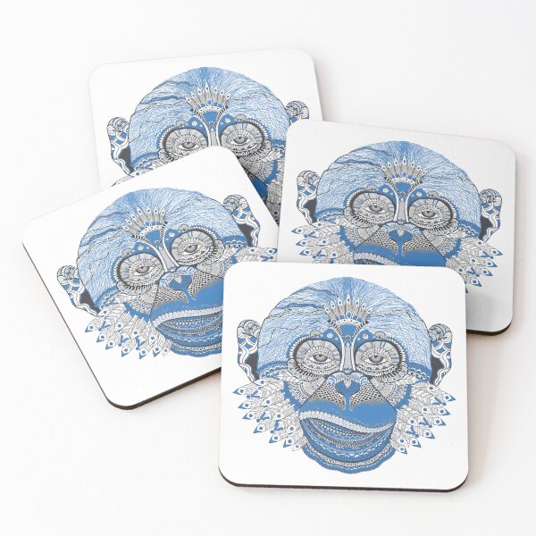 Item preview, Psychedelic Blues Monkey Mandala Artwork designed and sold by GrowLove.