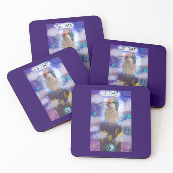 Item preview, The Tower Card Parrot Tarot designed and sold by cece-rub-art.
