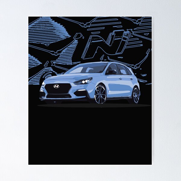Hyundai I30n 2021 Fastback/hatchback Art Car Illustration Printed on Matte  White Paper All 7 Real Exterior Colors 