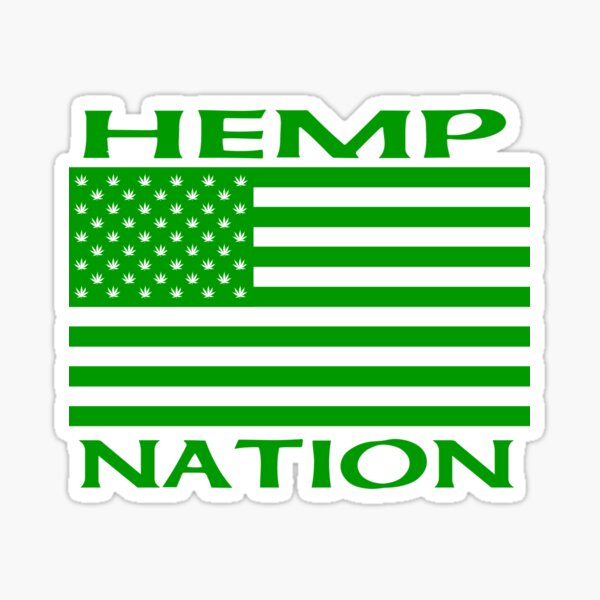 Hemp Nation Flag with Hemp leaf stars Sticker