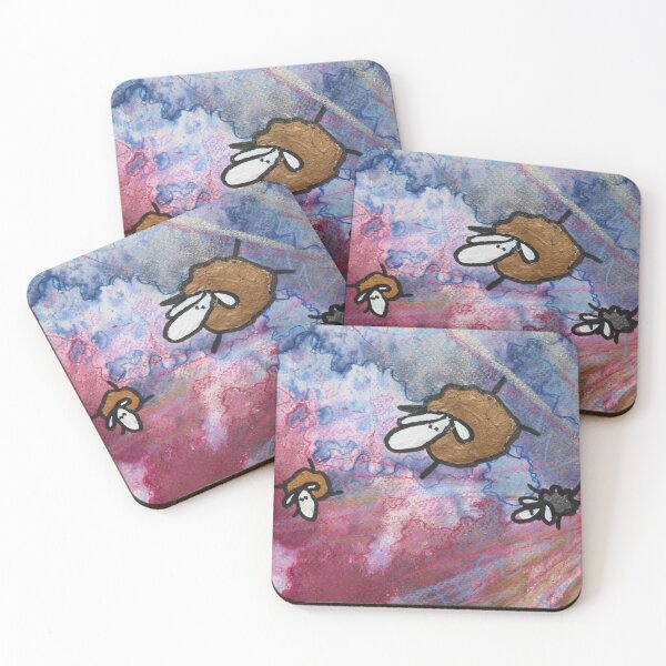 Item preview, UnFolding the Ewe-niverse #17 mixed media and ink painting of sheep designed and sold by ChillonLeachArt.