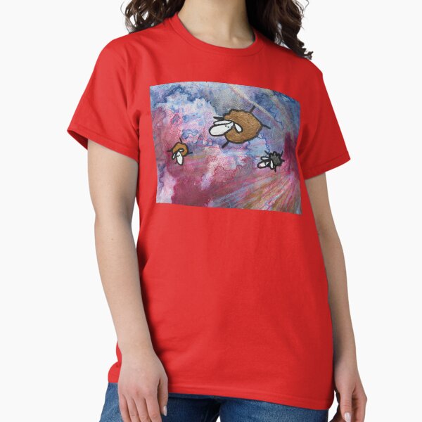 UnFolding the Ewe-niverse #17 mixed media and ink painting of sheep Classic T-Shirt