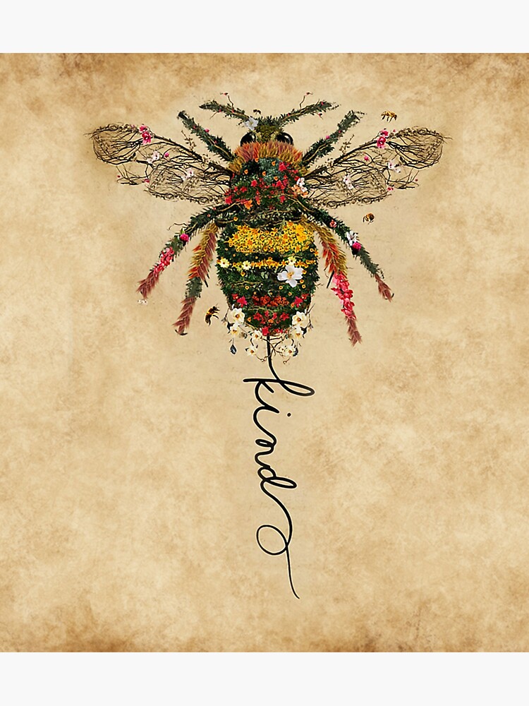 Pegatina «Abeja Yo también veo árboles de rosas rojas verdes Pienso