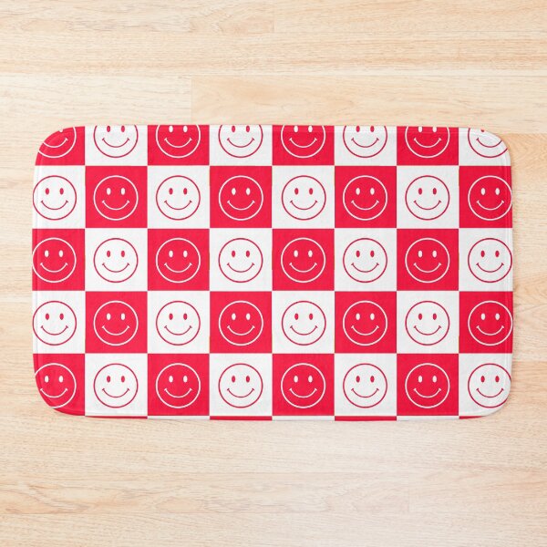 Item preview, Pink Happy Face Grid Smile Smiley Checkerboard Pattern designed and sold by Draculaura2009.